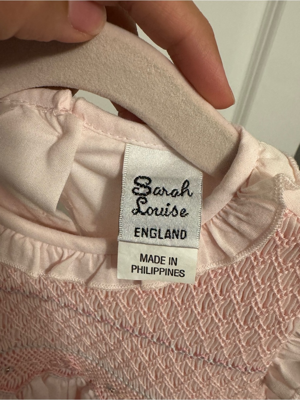 Sarah Louise London Classic Pink Smocked Ruffle Baby Girls' Dress - 18m - Picture 5 of 5